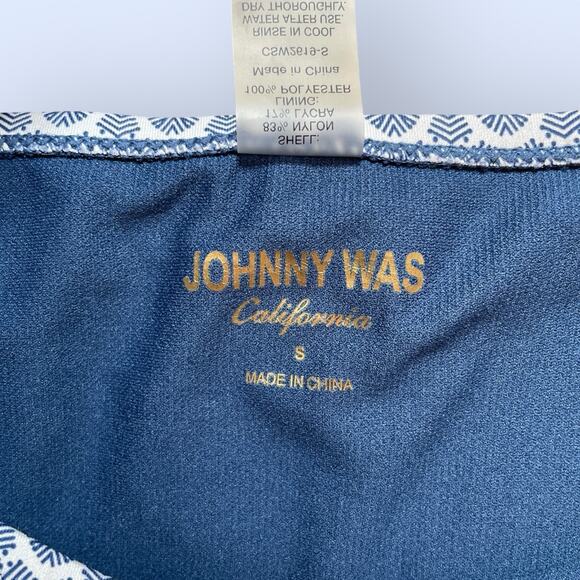 JOHNNY WAS WOMENS BAY BLUE Print HIGH WAIST BIKINI Bottoms SZ S 2 4 $120 NWOT - Picture 9 of 13